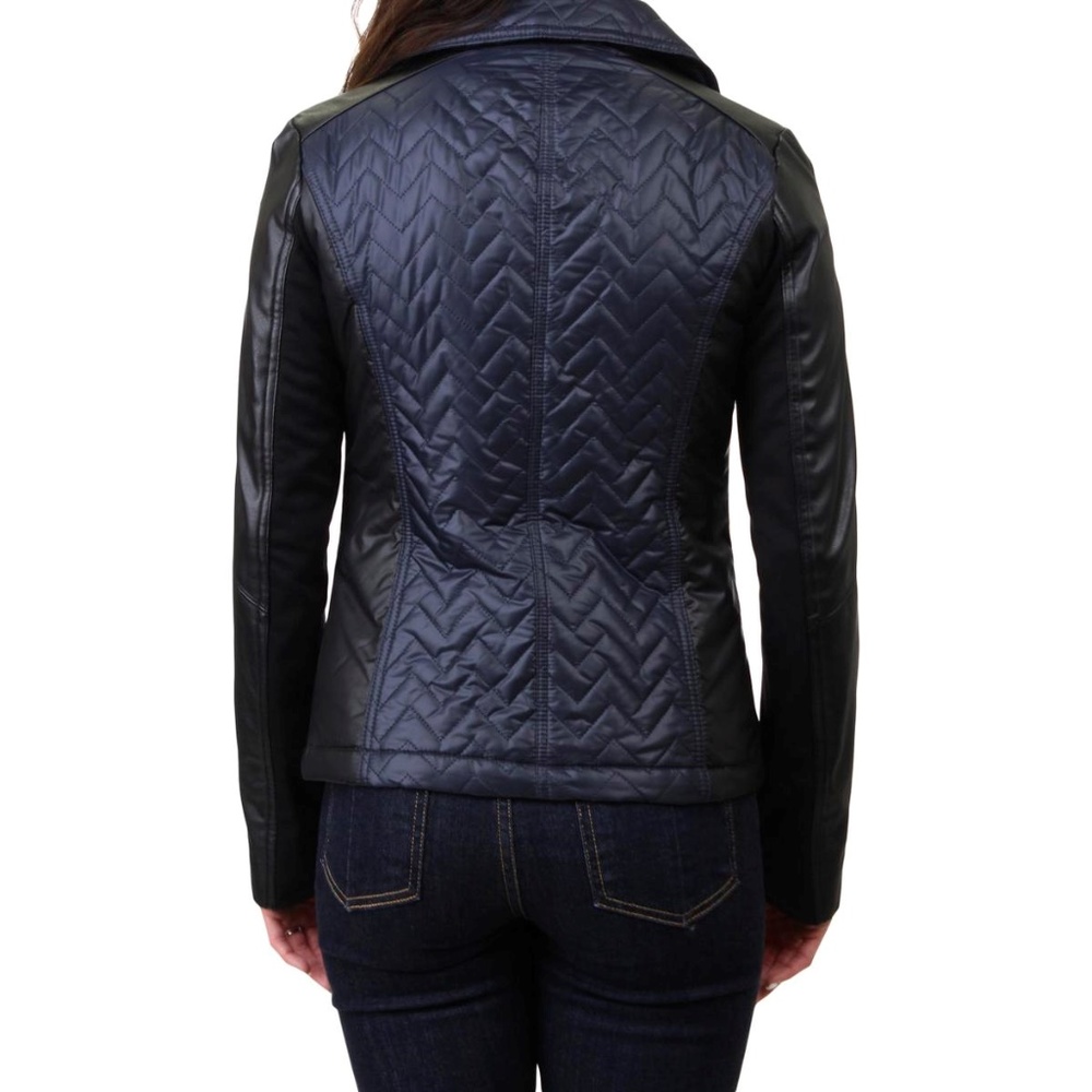 NWT LAUNDRY Quilted Faux Leather Motorcycle Jacket - Picture 3 of 8
